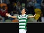 Sporting's Colombian forward Fredy Montero celebrates after scoring the equalizer goal during the UEFA Europa League group H football match Sporting CP vs Lokomotiv Moskva at the Jose Alvalade stadium in Lisbon on September 17, 2015