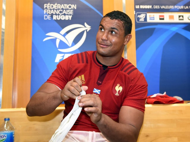 France's flanker and captain Thierry Dusautoir sits in the locker room after the rugby union test match between France and Scotland at the Stade de France in Saint-Denis, north of Paris, on September 5, 2015