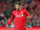 Adam Lallana of Liverpool FC looks to pass the ball during the international friendly match between Adelaide United and Liverpool FC at Adelaide Oval on July 20, 2015
