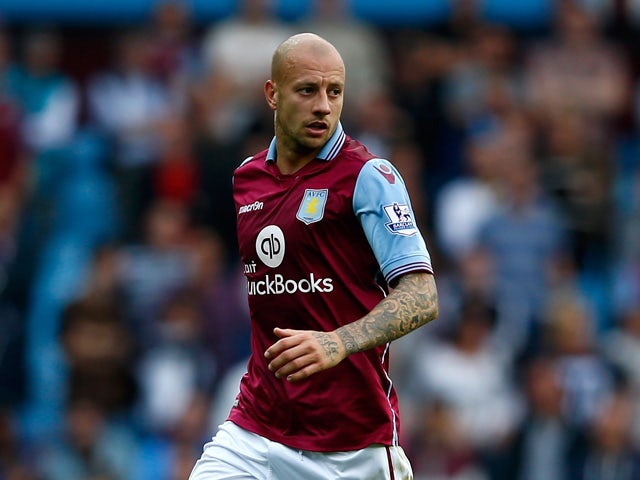 Alan Hutton of Aston Villa in action during the Barclays Premier League match between Aston Villa and West Bromwich Albion at Villa Park on September 19, 2015