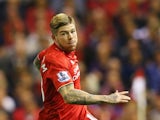 Alberto Moreno of Liverpool during the Barclays Premier League match between Liverpool and A.F.C. Bournemouth at Anfield on August 17, 2015