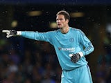 Asmir Begovic of Chelsea gives instructions during the Pre Season Friendly match between Chelsea and Fiorentina at Stamford Bridge on August 5, 2015
