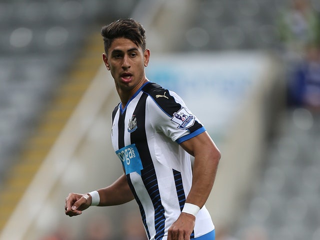 Ayoze Perez of Newcastle United in action during the Capital One Cup Second Round between Newcastle United and Northampton Town at St James' Park on August 25, 2015
