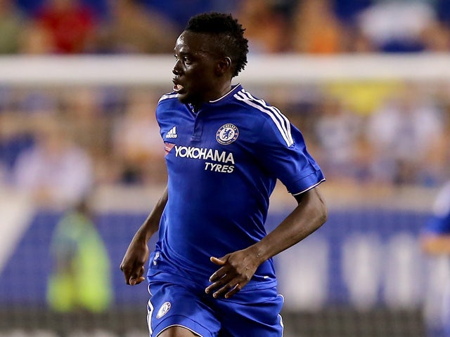 Bertrand Traore #14 of Chelsea takes the ball in the first half against the New York Red Bulls during the International Champions Cup at Red Bull Arena on July 22, 2015