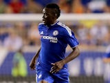 Bertrand Traore #14 of Chelsea takes the ball in the first half against the New York Red Bulls during the International Champions Cup at Red Bull Arena on July 22, 2015