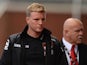 Eddie Howe Manager of Bournemouth looks on prior to the Barclays Premier League match between Stoke City and A.F.C. Bournemouth at Britannia Stadium on September 26, 2015