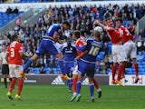 Sean Morrison of Cardiff City scores his sides second goal during the Sky Bet Championship match between Cardiff City and Charlton Athletic at the Cardiff City Stadium on September 26, 2015
