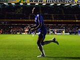 Kenedy of Chelsea celebrates as he scores their third goal during the Capital One Cup third round match between Walsall and Chelsea at Banks's Stadium on September 23, 2015