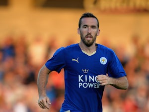 Christian Fuchs of Leicester City during the Pre Season Friendly match between Burton Albion and Leicester City at Pirelli Stadium on July 28, 2015