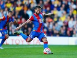 Yohan Cabaye of Crystal Palace scores their first goal from a penalty during the Barclays Premier League match between Watford and Crystal Palace at Vicarage Road on September 27, 2015