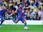 Yohan Cabaye of Crystal Palace scores their first goal from a penalty during the Barclays Premier League match between Watford and Crystal Palace at Vicarage Road on September 27, 2015