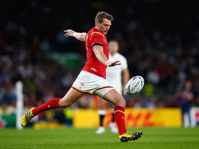 Dan Biggar in action for Wales during the Rugby World Cup game with England on September 26, 2015