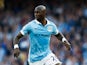 Eliaquim Mangala of Manchester City runs with the ball during the Barclays Premier League match between Manchester City and West Ham United at Etihad Stadium on September 19, 2015