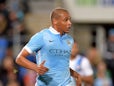 Fernando Reges of Manchester City in action during the international friendly match between Melbourne City and Manchester City at Cbus Super Stadium on July 18, 2015