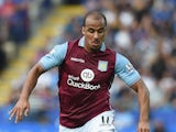 Gabriel Agbonlahor of Leicester in action during the Barclays Premier League match between Leicester City and Aston Villa on September 13, 2015