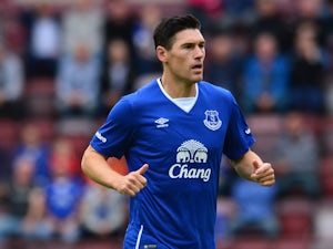 Gareth Barry of Everton in action during a pre season friendly match between Heart of Midlothian and Everton FC at Tynecastle Stadium on July 26, 2015