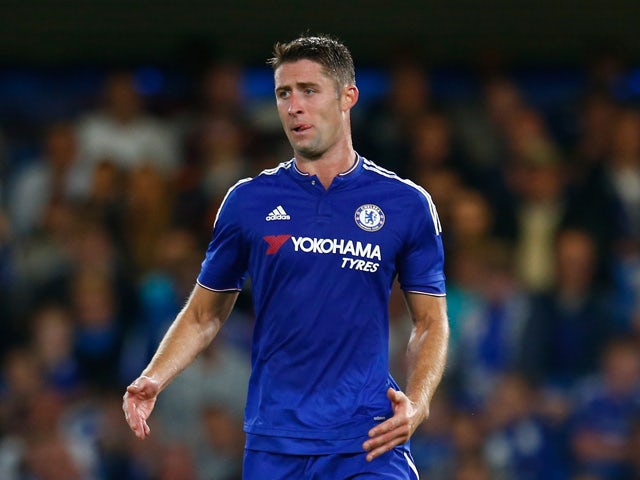 Gary Cahill of Chelsea in action during the Pre Season Friendly match between Chelsea and Fiorentina at Stamford Bridge on August 5, 2015