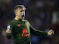Gerard Deulofeu of Everton celebrates scoring the second goal during the Capital One Cup third round match between Reading and Everton at Madejski Stadium on September 22, 2015 in Reading, England. 