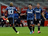 Felipe Melo of Internazionale Milano celebrates after scoring the opening goal during the Serie A match between FC Internazionale Milano and Hellas Verona FC at Stadio Giuseppe Meazza on September 23, 2015