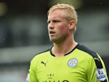 Kasper Schmeichel of Leicester looks on during the Barclays Premier League match between Bournemouth and Leicester City on August 29, 2015
