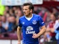 Leighton Baines of Everton in action during a pre season friendly match between Heart of Midlothian and Everton FC at Tynecastle Stadium on July 26, 2015