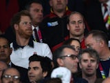 Harry and Wills watch the Rugby World Cup game between England and Wales on September 26, 2015