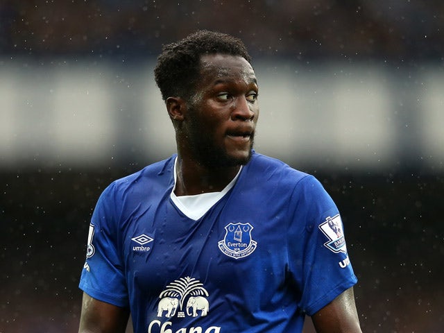 Romelu Lukaku of Everton looks on during the Barclays Premier League match between Everton and Manchester City at Goodison Park on August 23, 2015