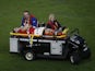 An injured Scott Williams of Wales is driven off the pitch during the Rugby World Cup game with England on September 26, 2015