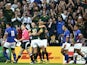 South Africa's wing JP Pietersen (C) celebrates with South Africa's fly half Handre Pollard after scoring his second try during the Pool B match of the 2015 Rugby World Cup between South Africa and Samoa at Villa Park in Birmingham, central England, on Se