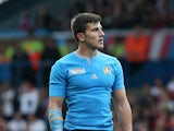 Tommaso Allen of Italy prepares to kick a conversion in the second half during the 2015 Rugby World Cup Pool D match between Italy and Canada at Elland Road on September 26, 2015 in Leeds England.