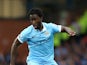 Wilfried Bony of Manchester City during the Barclays Premier League match between Everton and Manchester City at Goodison Park on August 23, 2015