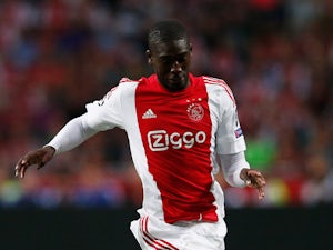 Yaya Sanogo of Ajax in action during the third qualifying round 2nd leg UEFA Champions League match between Ajax Amsterdam and SK Rapid Vienna held at Amsterdam ArenA on August 4, 2015