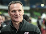 Metz's French coach Albert Cartier attends the French L1 football match between Rennes and Metz at the Route de Lorient stadium in Rennes, western France, on March 7, 2015