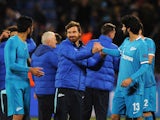 Zenit's Portuguese coach Andre Villas-Boas reacts after the UEFA Champions League group H football match between FC Zenit and KAA Gent at the Petrovsky stadium in St. Petersburg on September 29, 2015.