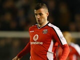 Anthony Forde of Walsall during the Johnstone's Paint Northern Area Final second leg match between Walsall and Preston North End at Banks' Stadium on January 27, 2015 in Walsall, England.