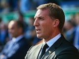 Brendan Rodgers manager of Liverpool looks on during the Barclays Premier League match between Everton and Liverpool at Goodison Park on October 4, 2015 in Liverpool, England.
