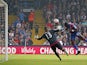 Crystal Palace's French-born Congolese midfielder Yannick Bolasie (2nd L) scores past West Bromwich Albion's US-born Welsh goalkeeper Boaz Myhill (L) for the opening goal of the English Premier League football match between Crystal Palace and West Bromwic
