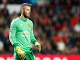 Goalkeeper, David de Gea of Manchester United looks on during the UEFA Champions League Group B match between PSV Eindhoven and Manchester United at PSV Stadion on September 15, 2015 in Eindhoven, Netherlands.