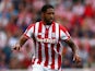 Glen Johnson of Stoke City in action during the Barclays Premier League match between Stoke City and Liverpool at Britannia Stadium on August 9, 2015