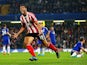 Graziano Pelle of Southampton celebrates scoring his team's third goal during the Barclays Premier League match between Chelsea and Southampton at Stamford Bridge on October 3, 2015 in London, United Kingdom. 