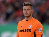 Jack Butland of Stoke City during the Barclays Premier League match between Stoke City and Bournemouth on September 26, 2015