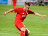 Jordan Rossiter of Liverpool in action during the international friendly match between Thai Premier League All Stars and Liverpool FC at Rajamangala Stadium on July 14, 2015 in Bangkok, Thailand.