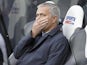 A horrified Jose Mourinho watches his Chelsea side take on Newcastle on September 26, 2015