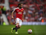 Juan Mata of Manchester United on the ball during the Barclays Premier League match between Manchester United and Sunderland at Old Trafford on September 26, 2015 in Manchester, United Kingdom. 