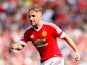 Luke Shaw of Manchester United in action during the Barclays Premier League match between Manchester United and Newcastle United at Old Trafford on August 22, 2015 in Manchester, United Kingdom.