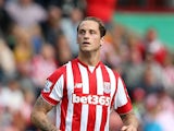 Marko Arnautovic of Stoke City during the Barclays Premier League match between Stoke City and West Bromwich Albion at Britannia Stadium on August 29, 2015