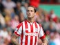 Marko Arnautovic of Stoke City during the Barclays Premier League match between Stoke City and West Bromwich Albion at Britannia Stadium on August 29, 2015