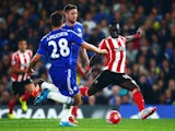 Sadio Mane of Southampton scores his team's second goal during the Barclays Premier League match between Chelsea and Southampton at Stamford Bridge on October 3, 2015 in London, United Kingdom. 