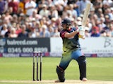 Sam Northeast of Kent scores runs during the NatWest T20 Blast quarter final match between Kent Spitfires and Lancashire Lightning at The Spitfire Ground, St Lawrence on August 15, 2015
