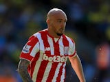 Stephen Ireland of Stoke City during the Barclays Premier League match between Norwich City and Stoke City at Carrow Road on August 22, 2015